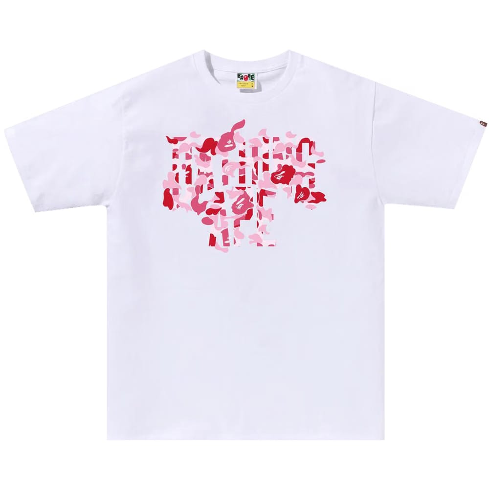 BAPE ABC Camo Rebuild NYC Logo T-Shirt White/Pink