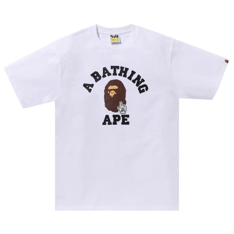 BAPE Go Ape Pointer College T-Shirt White