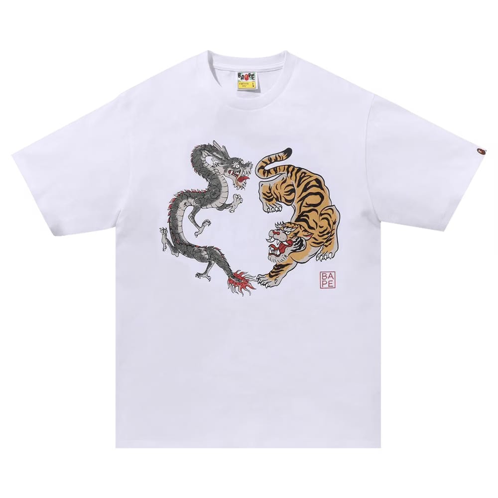 BAPE Japan Culture Tiger And Dragon T-Shirt Whte