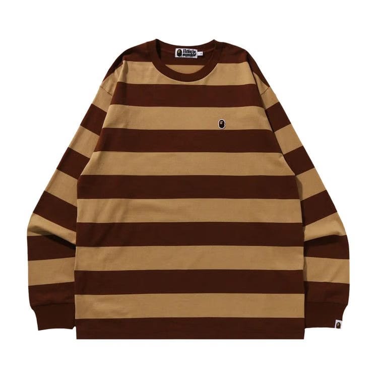 BAPE Ape Head One Point Hoop Long-Sleeve T-Shirt Brown