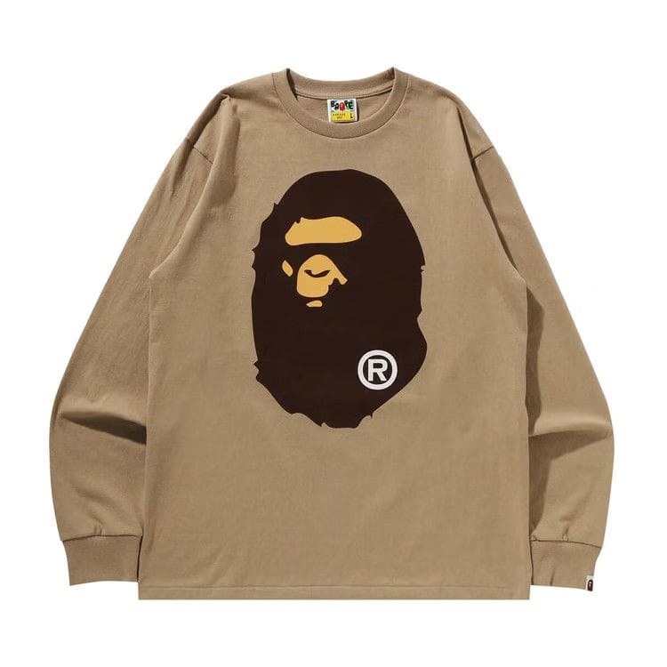 BAPE Big Ape Head Long-Sleeve T-Shirt Beige