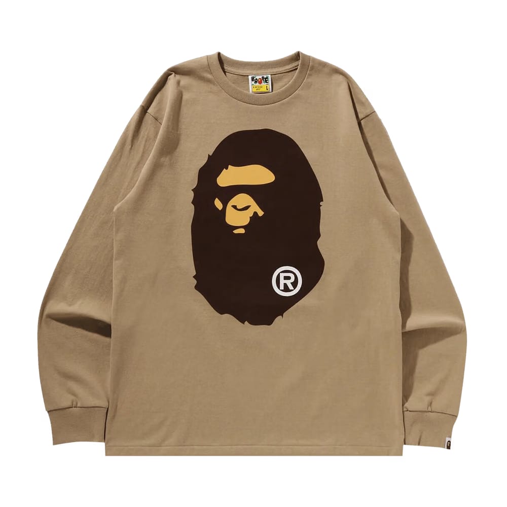 BAPE Big Ape Head Long-Sleeve T-Shirt Beige