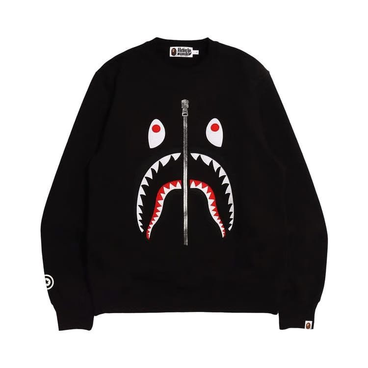 BAPE Patched Shark Crewneck Black