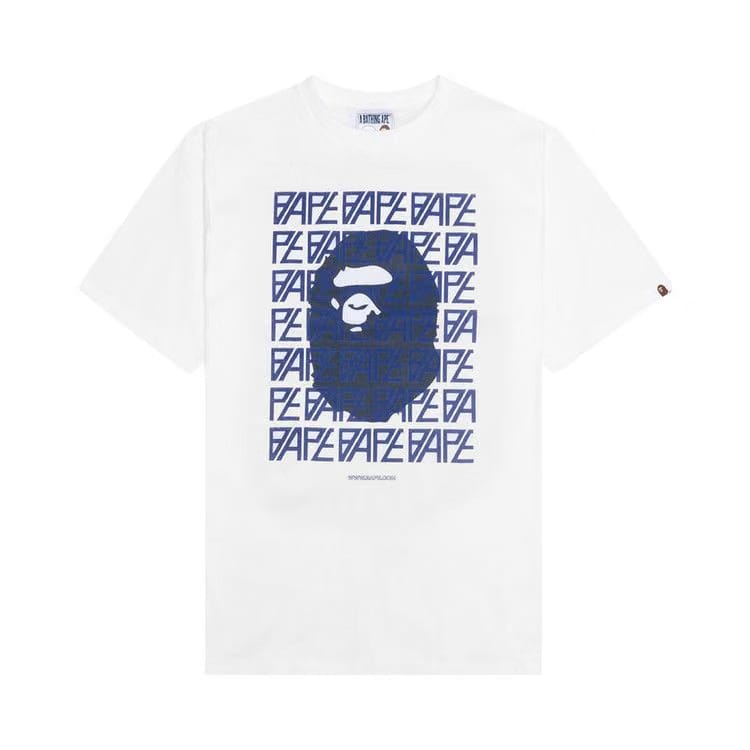 BAPE Logo Monogram T-Shirt White/Navy