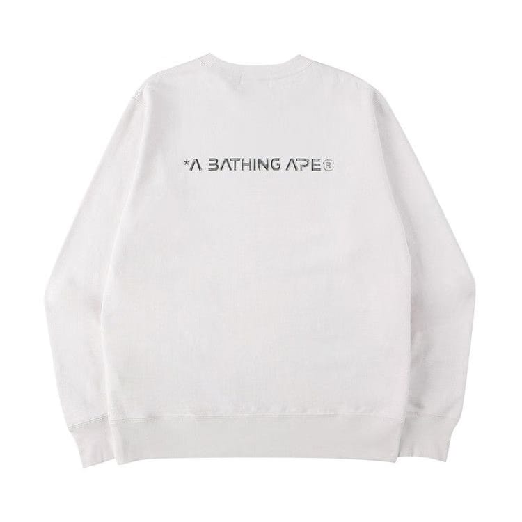 BAPE Ape Head Moon Crewneck White