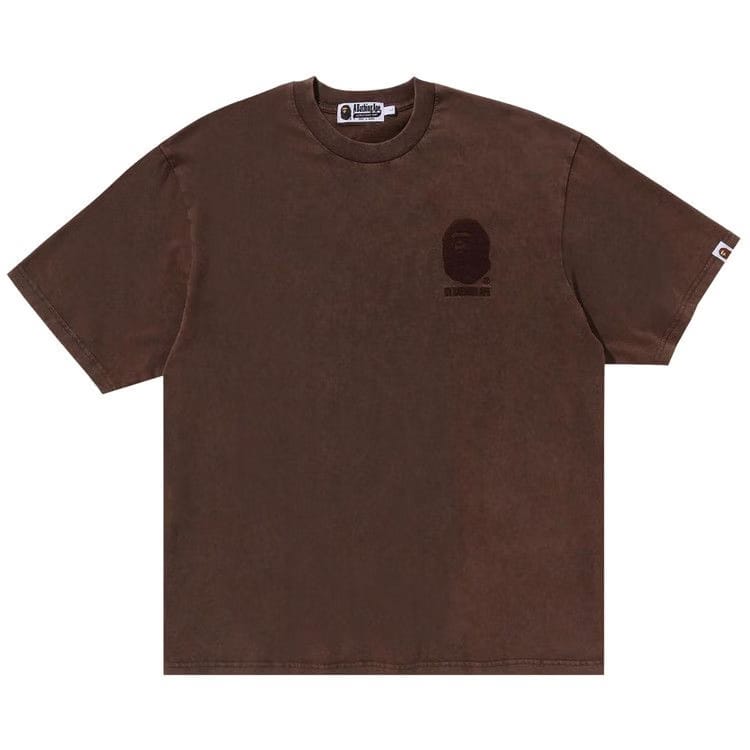 BAPE Ape Head One Point Acid Wash Relaxed Fit T-Shirt Brown