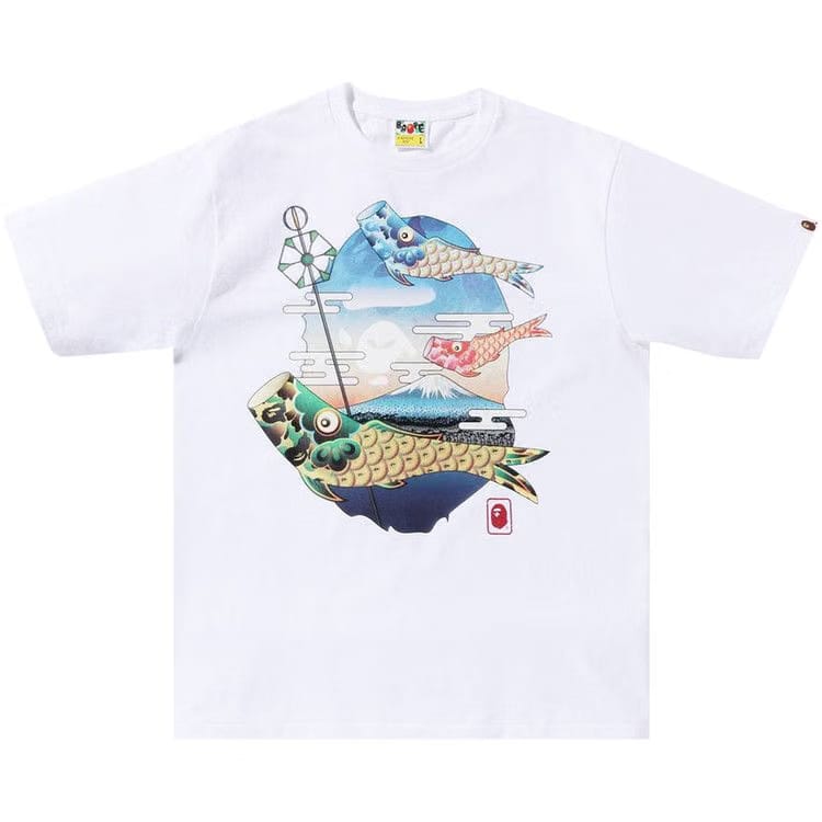 BAPE Koinobori Carp Flags Ape Head T-Shirt White