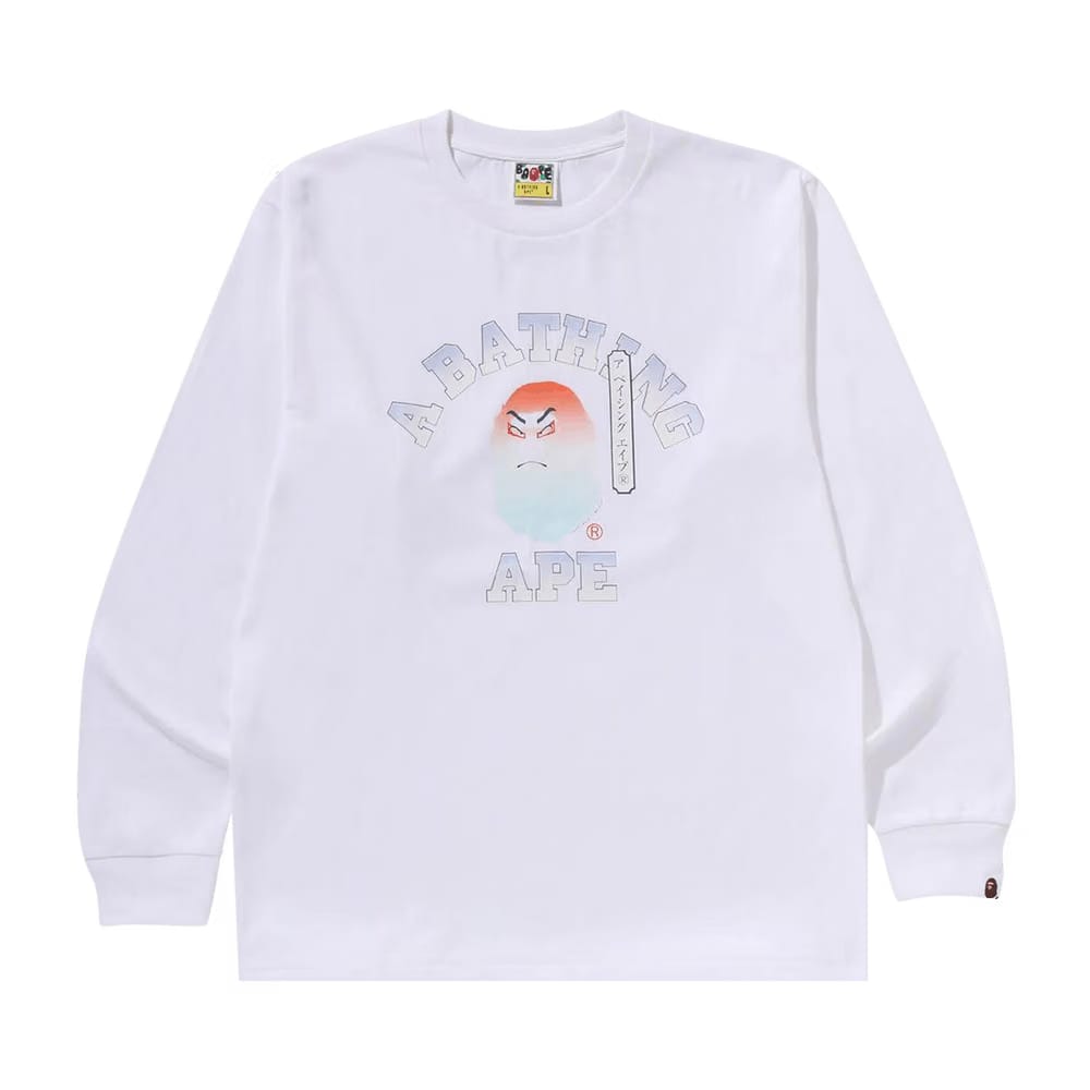 BAPE Kabuki Head Long-Sleeve T-Shirt White