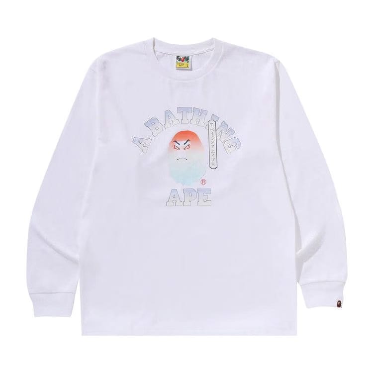 BAPE Kabuki Head Long-Sleeve T-Shirt White