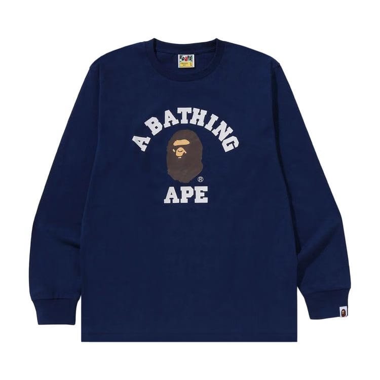 BAPE College Long-Sleeve T-Shirt Navy