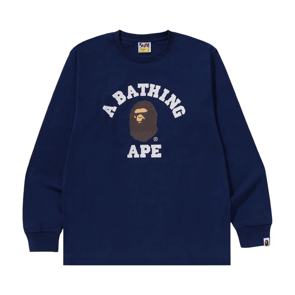 BAPE College Long-Sleeve T-Shirt Navy