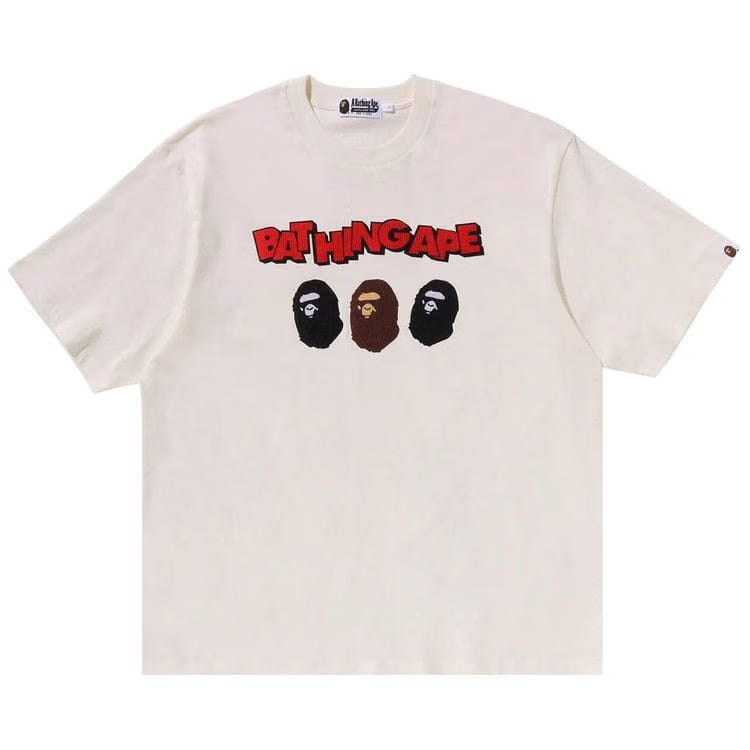 BAPE Triple Ape Head Relaxed Fit T-Shirt Ivory