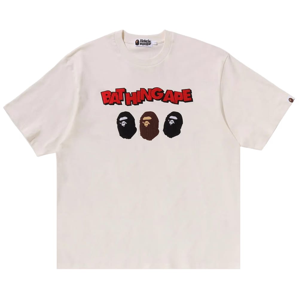 BAPE Triple Ape Head Relaxed Fit T-Shirt Ivory