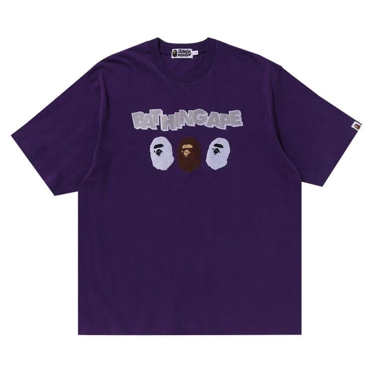 BAPE Triple Ape Head Relaxed Fit T-Shirt Purple
