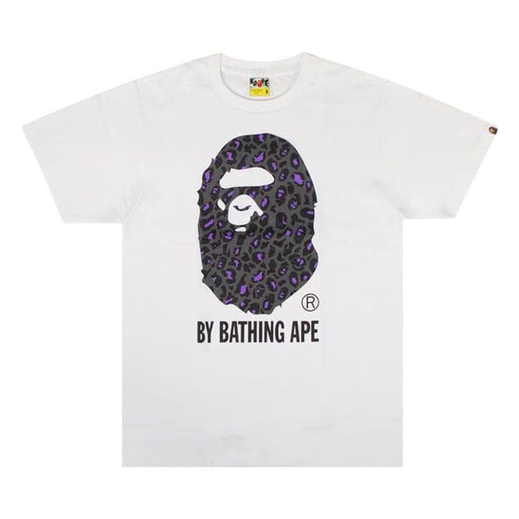 BAPE Leopard Big Ape Head T-Shirt White/Black