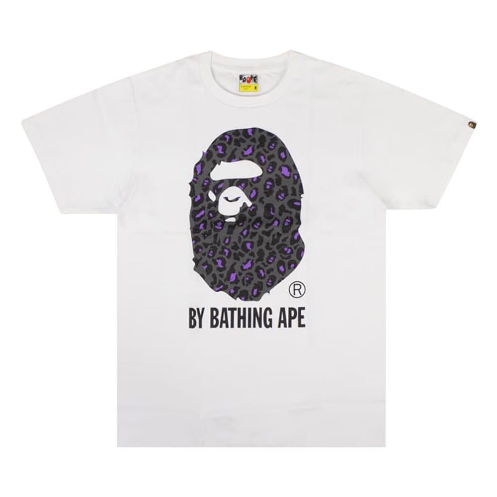BAPE Leopard Big Ape Head T-Shirt White/Black