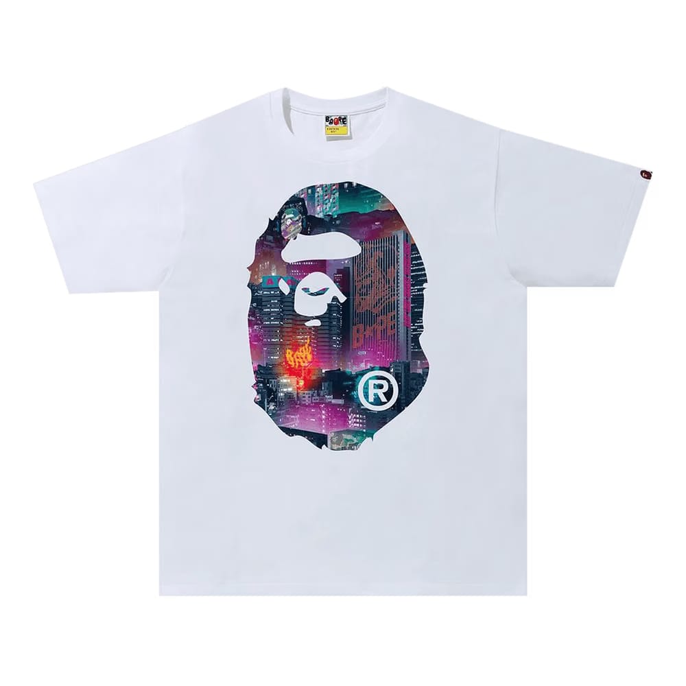 BAPE Neon Tokyo Big Ape Head T-Shirt White