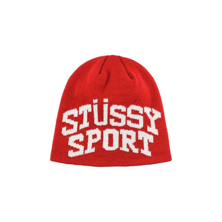 Stussy Sport Jacquard Skullcap Beanie Red