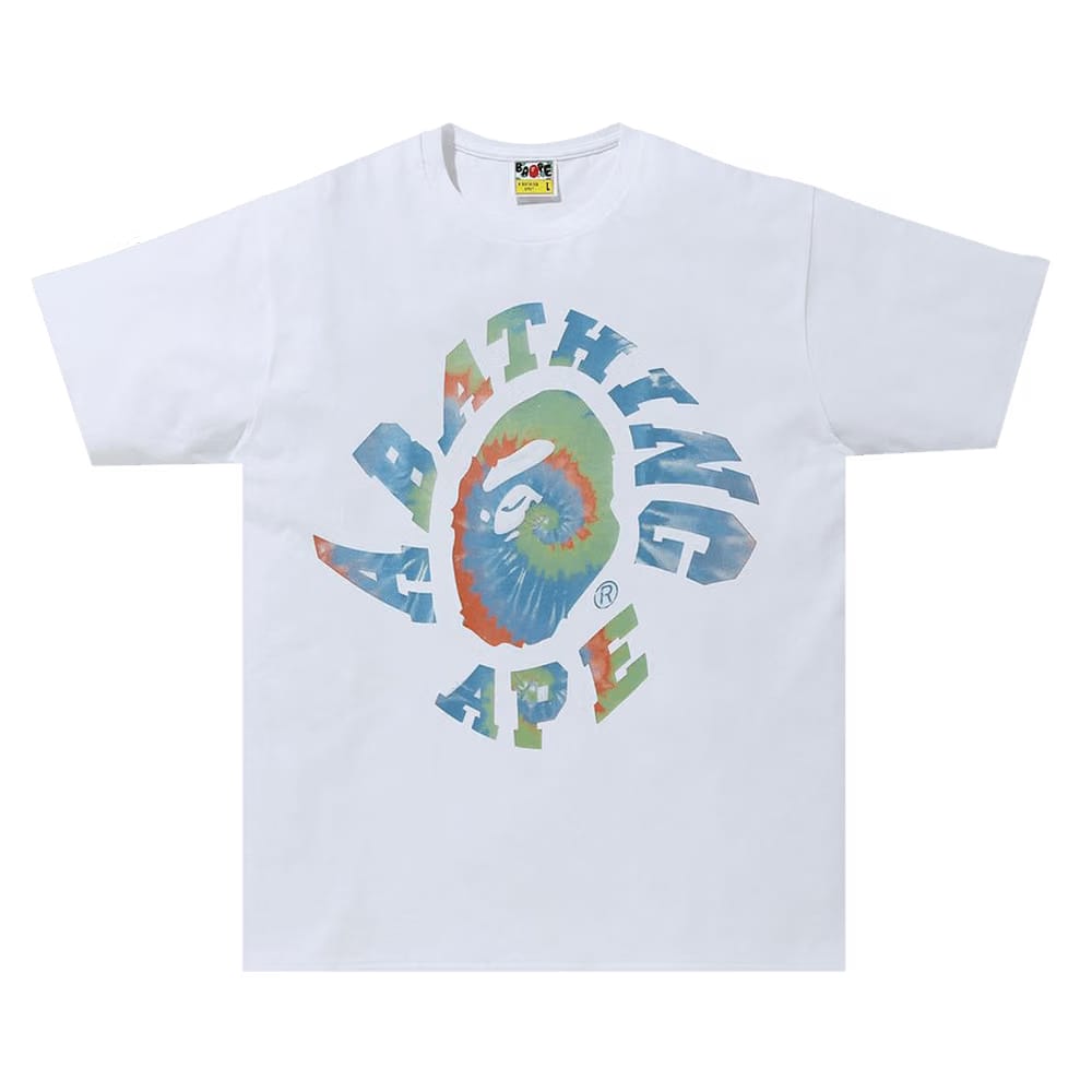 BAPE Pigment Tie Dye Twist College T-Shirt White/Sax
