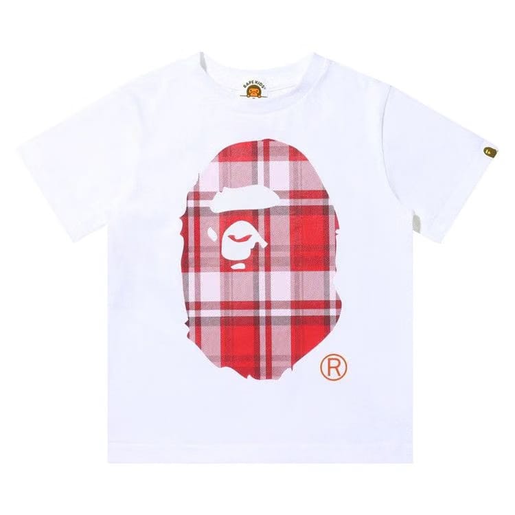 BAPE Check Gift Ape Head T-Shirt White