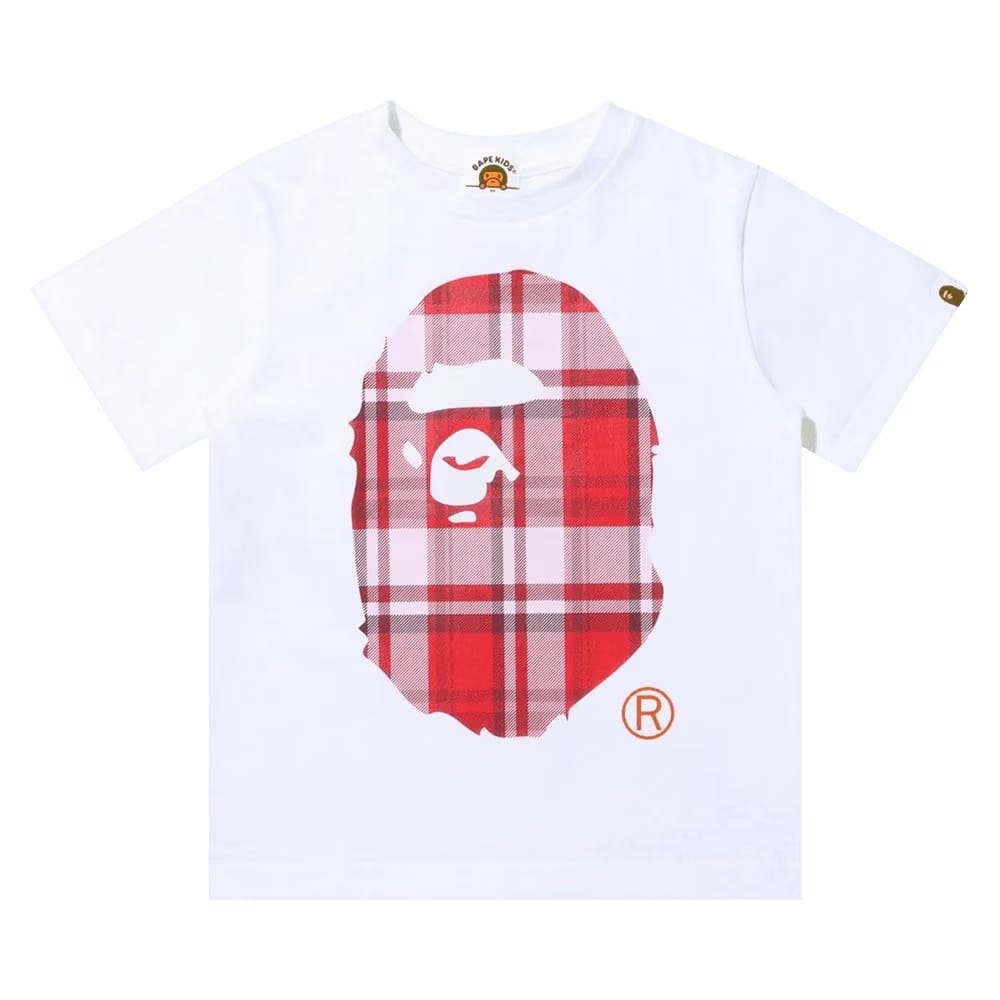 BAPE Check Gift Ape Head T-Shirt White