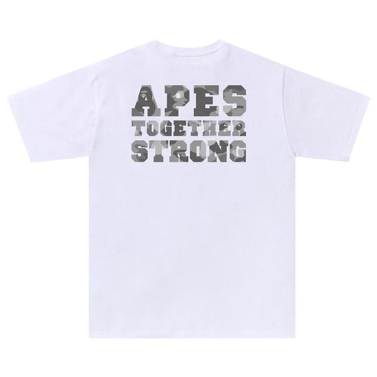 BAPE Honeycomb Camo College ATS T-Shirt White/Grey