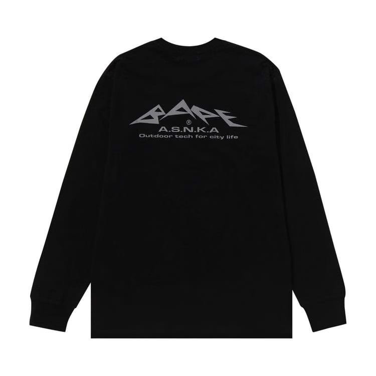 BAPE Reflective Print Long-Sleeve T-Shirt Black