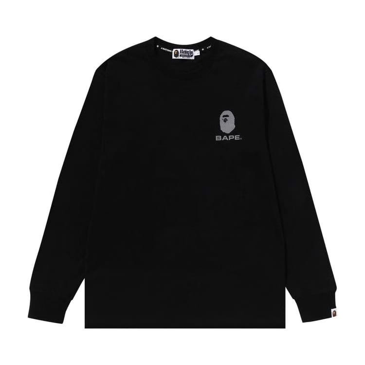 BAPE Reflective Print Long-Sleeve T-Shirt Black