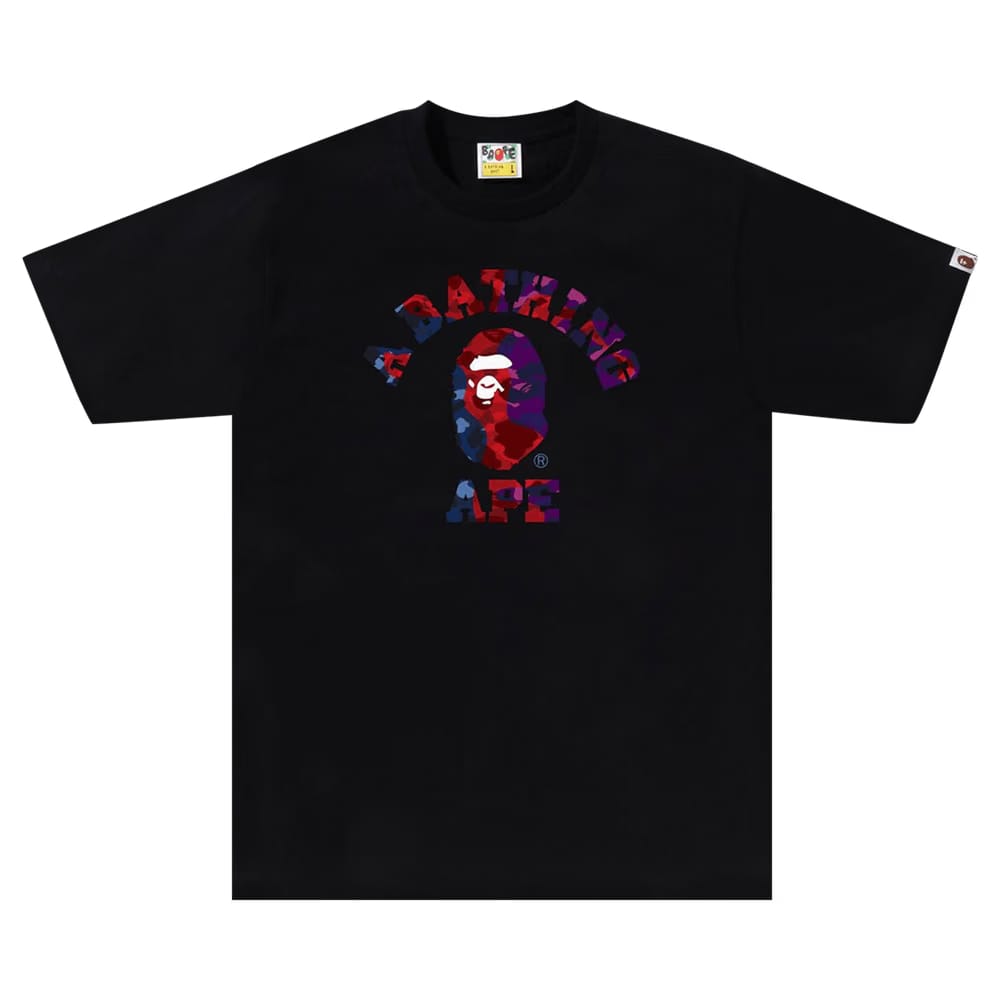 BAPE Color Camo Crazy College T-Shirt Black