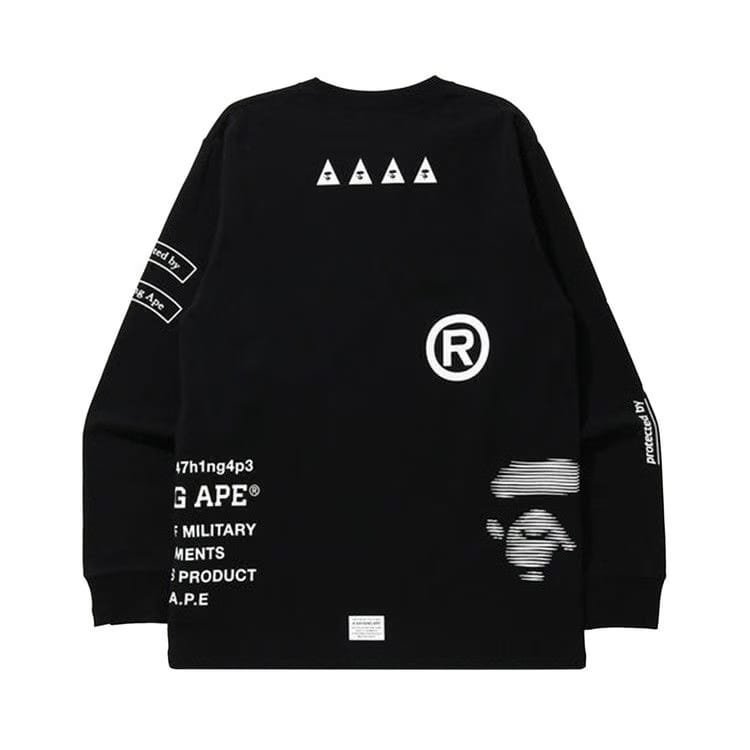 BAPE Security Multi Print Long-Sleeve T-Shirt Black