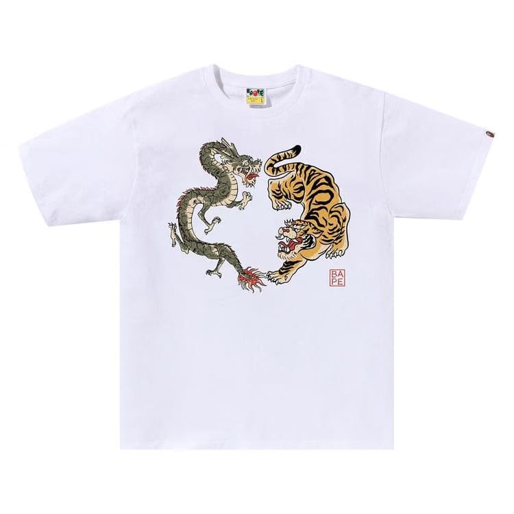 BAPE Japan Culture Tiger and Dragon T-Shirt White