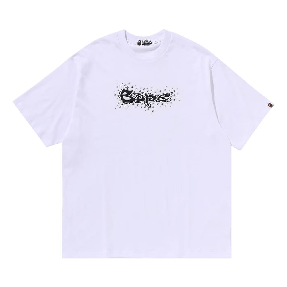BAPE Studs Logo Relaxed Fit T-Shirt White