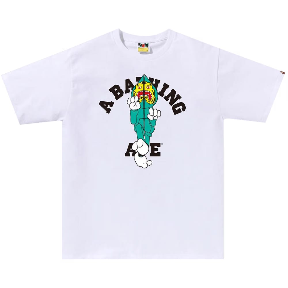 BAPE Tiger Milo College T-Shirt White