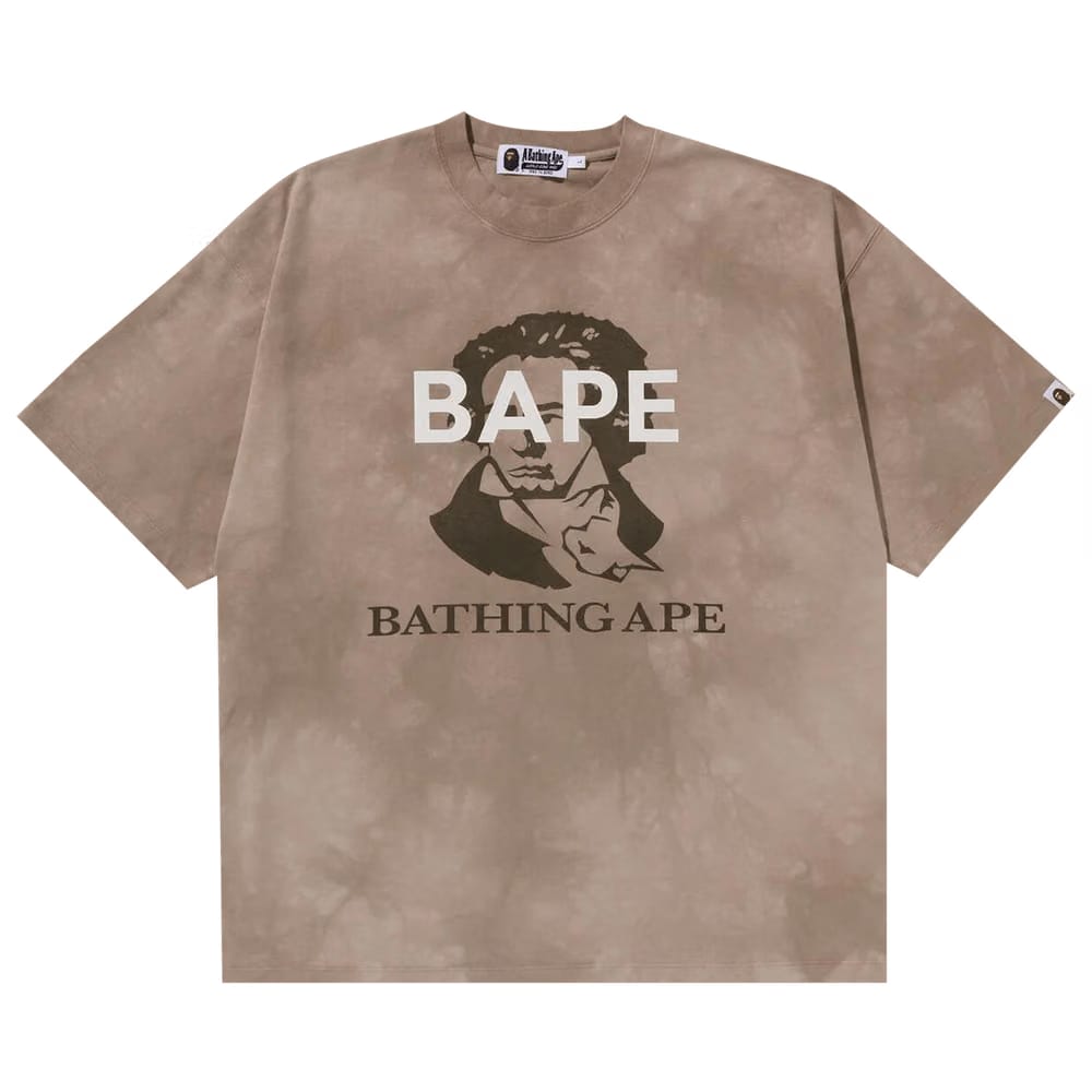 BAPE Tie Dye Bathing Ape T-Shirt Beige