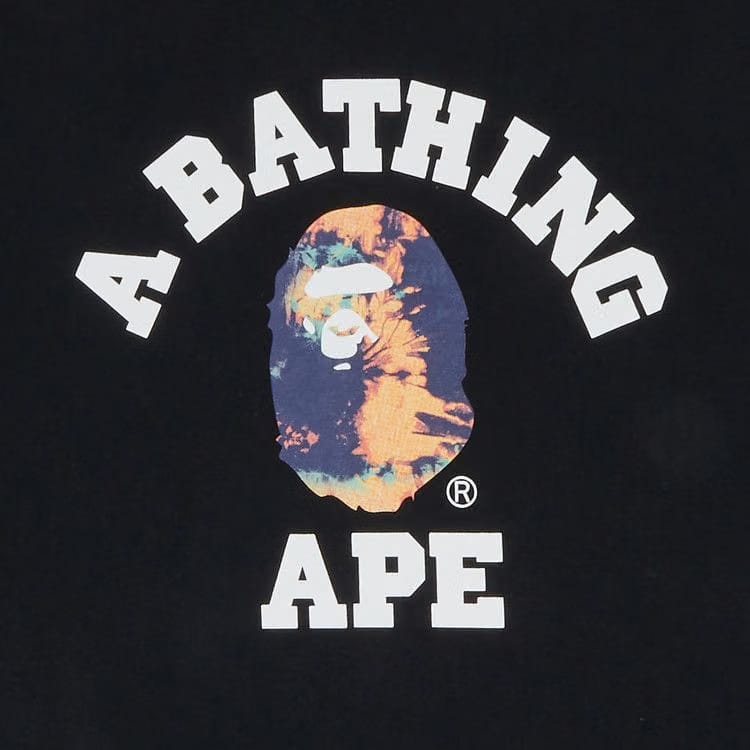 BAPE Tie Dye College T-Shirt Black/Navy