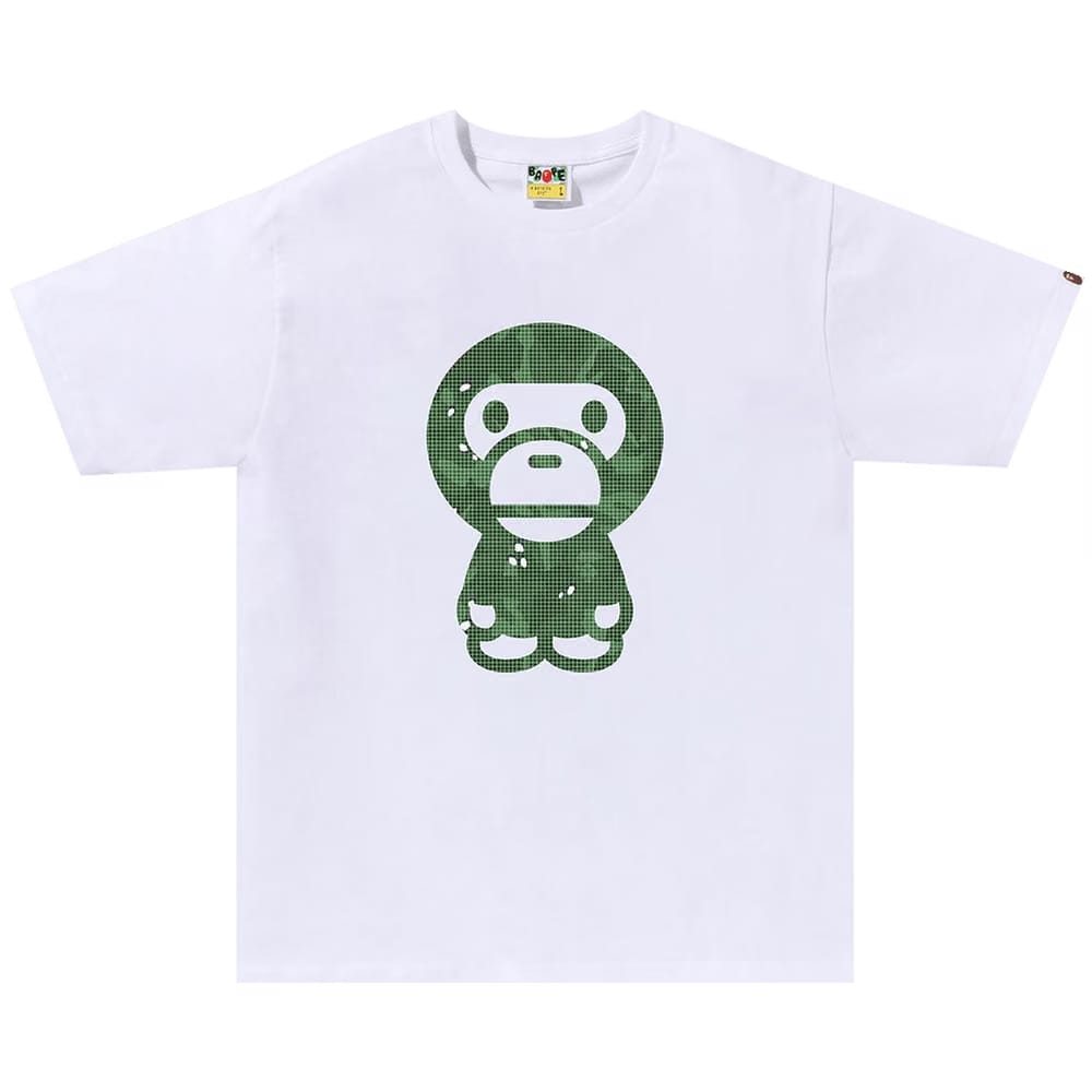 BAPE Bitmap Big Baby Milo T-Shirt White