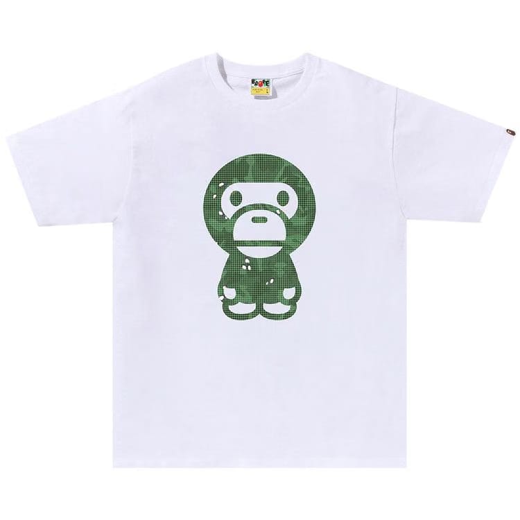 BAPE Bitmap Big Baby Milo T-Shirt White