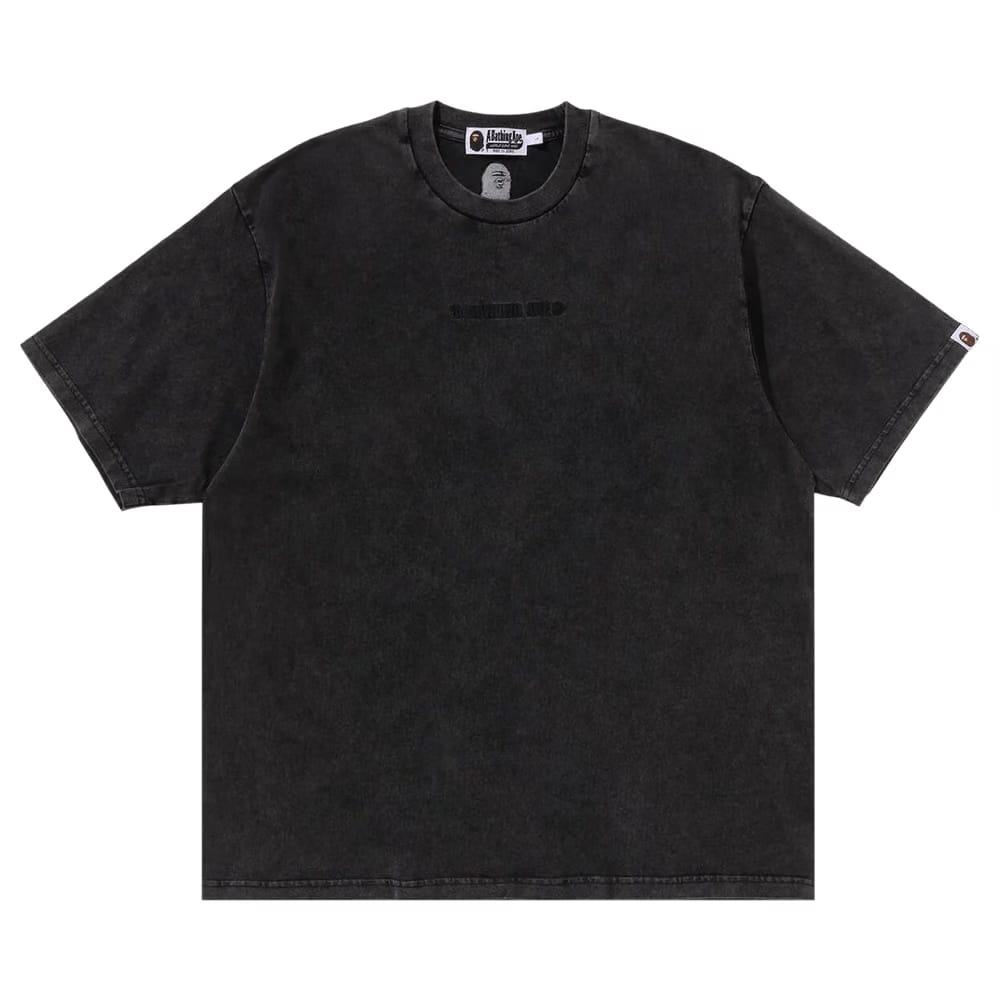 BAPE Garment Dye Bathing Ape Logo Relaxed Fit T-Shirt Charcoal
