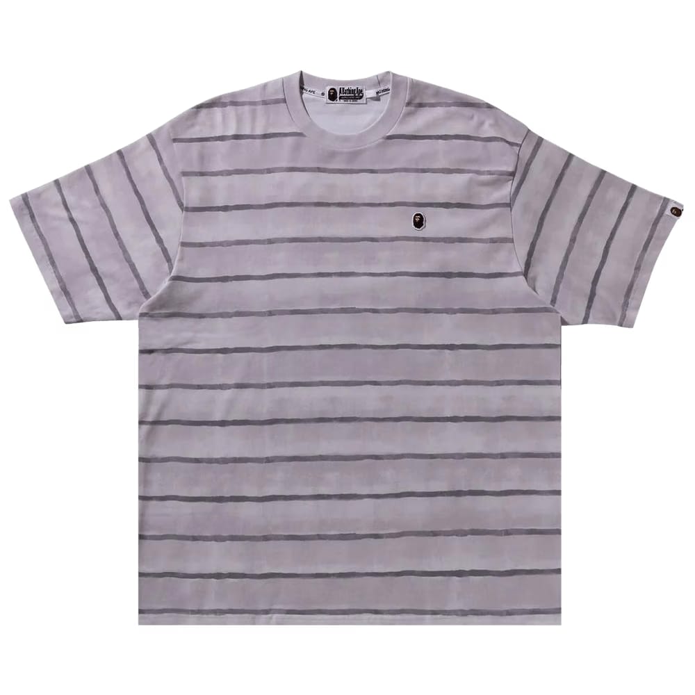 BAPE Wave Pattern One Point Relaxed Fit T-Shirt Grey