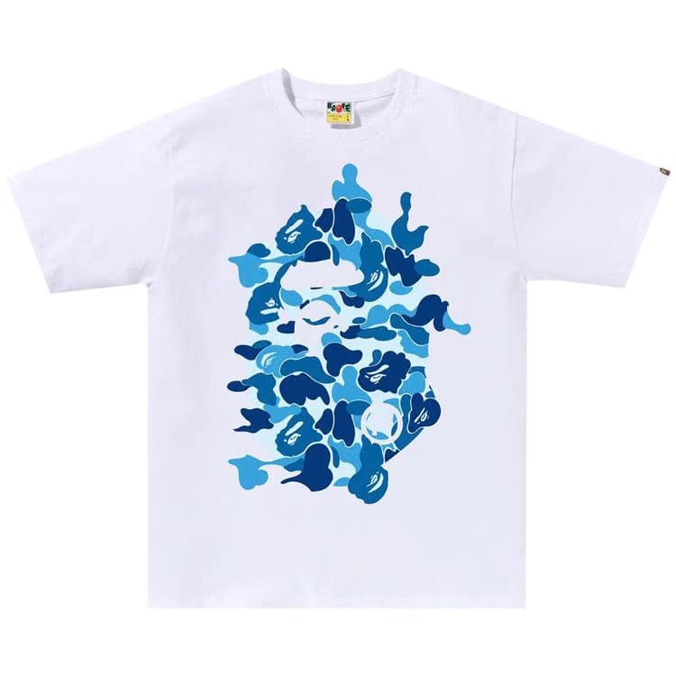 BAPE ABC Camo Rebuild Big Ape Head T-Shirt White/Blue