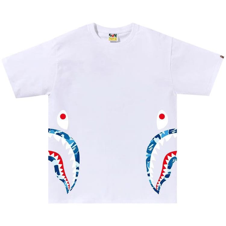 BAPE ABC Camo Side Shark T-Shirt White/Blue
