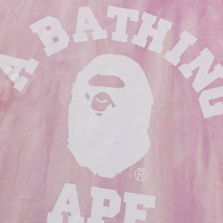BAPE Ice Dye College Relaxed Fit T-Shirt Pink