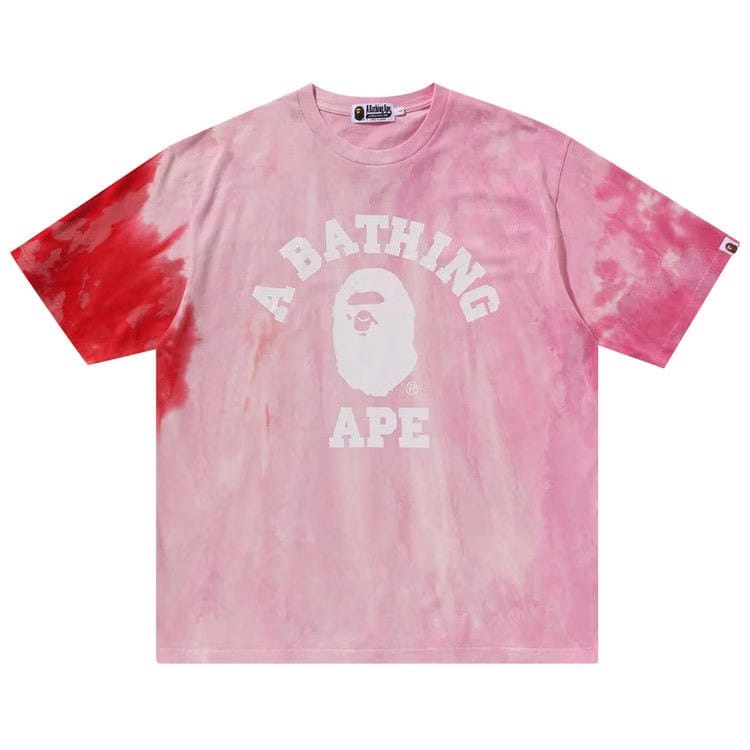 BAPE Ice Dye College Relaxed Fit T-Shirt Pink
