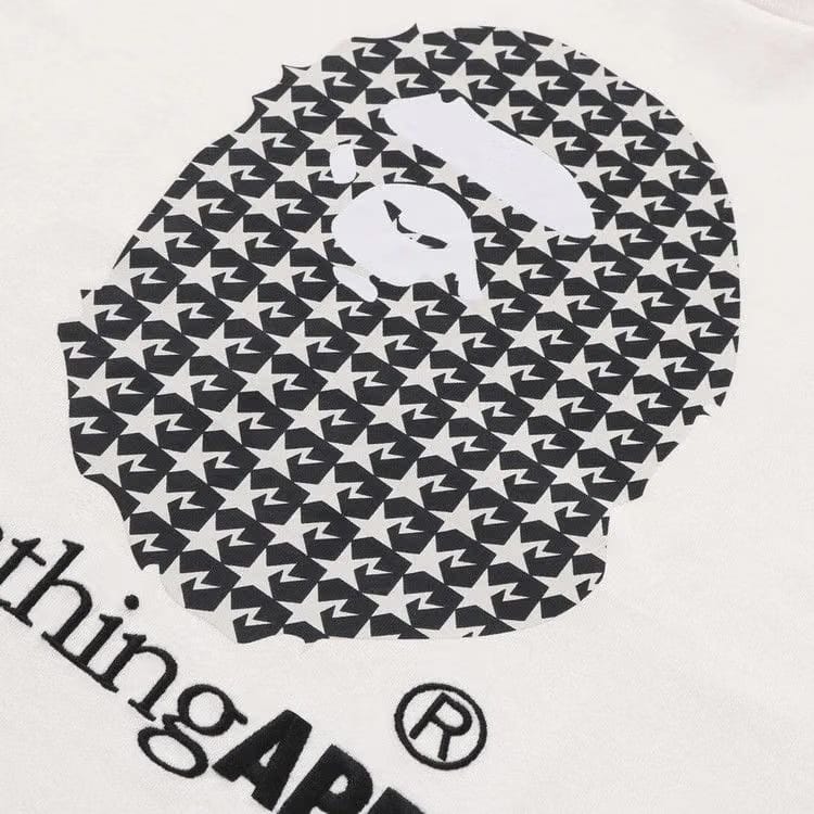 BAPE Sta Houndstooth By Bathing Ape Relaxed Fit T-Shirt Ivory