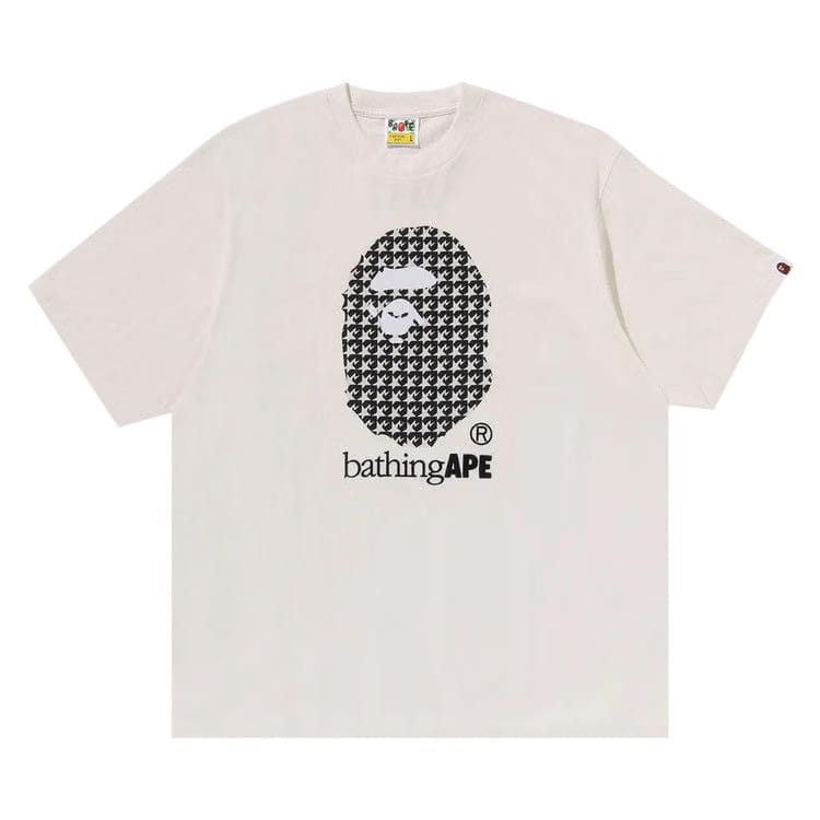 BAPE Sta Houndstooth By Bathing Ape Relaxed Fit T-Shirt Ivory