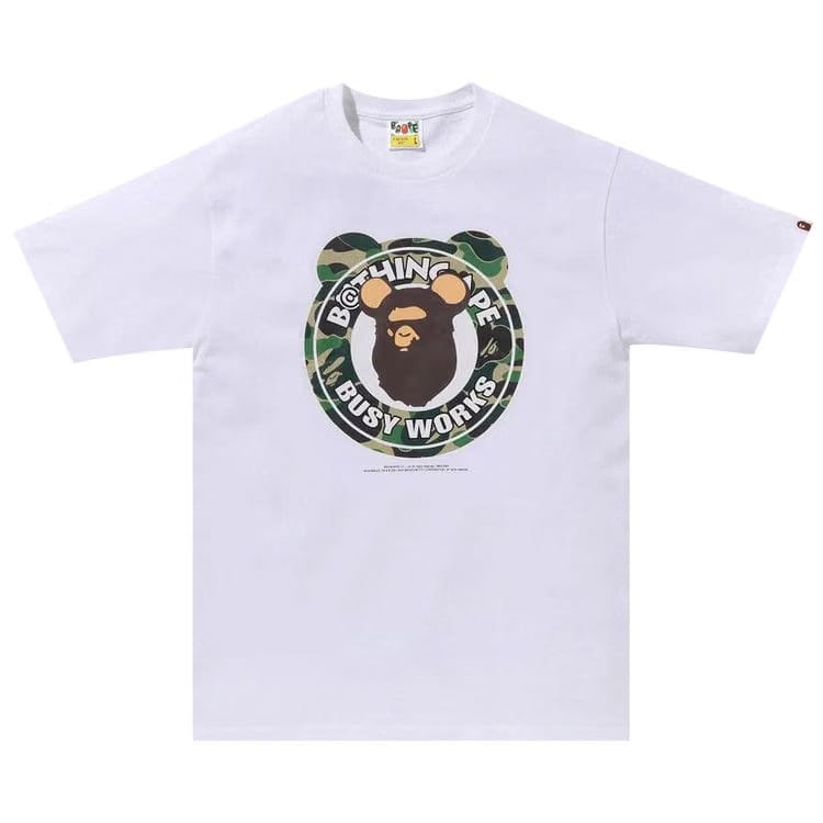 BAPE x MEDICOM TOY ABC Camo Bear Busy Works Tee 'White'