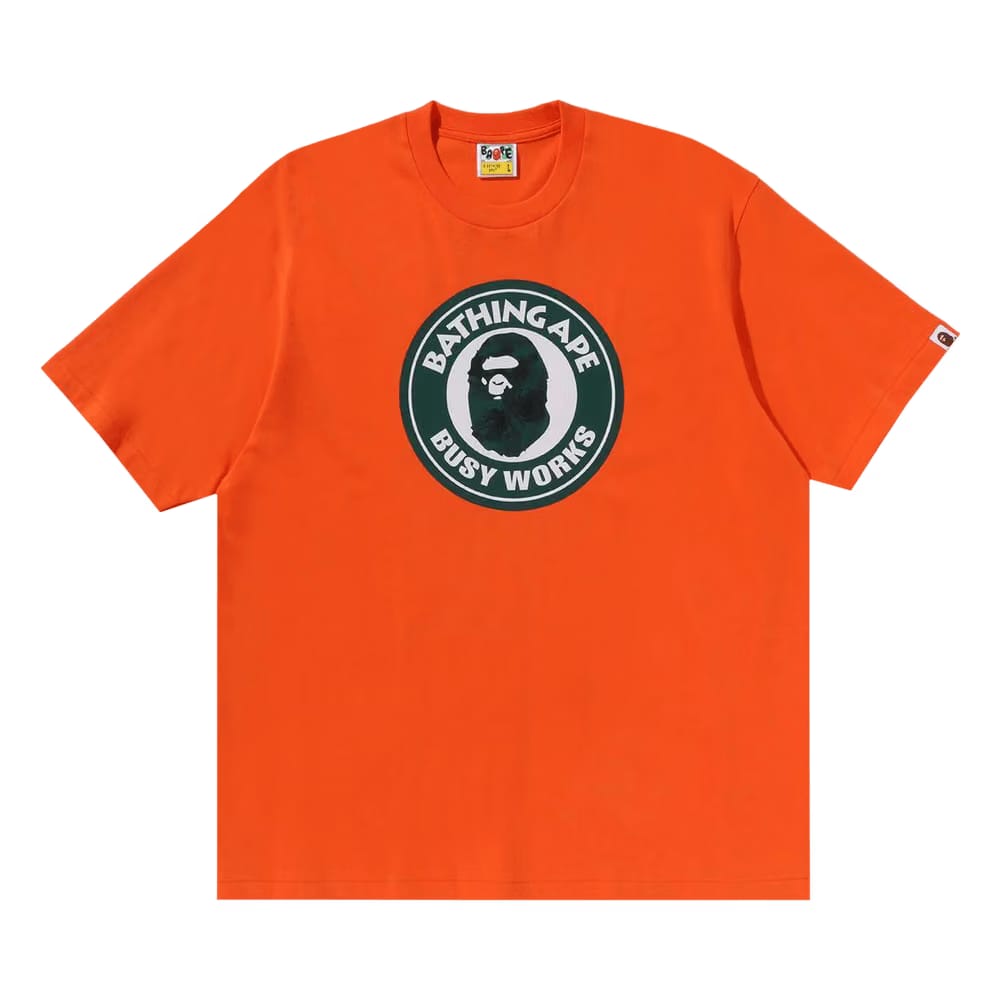 BAPE Floral Solid Camo Busy Works Relaxed Fit T-Shirt Orange