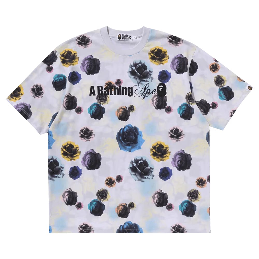 BAPE Floral Camo Logo Relaxed Fit T-Shirt Ivory