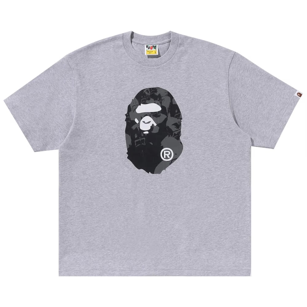 BAPE Shark Seijin Ape Head Relaxed Fit T-Shirt Grey