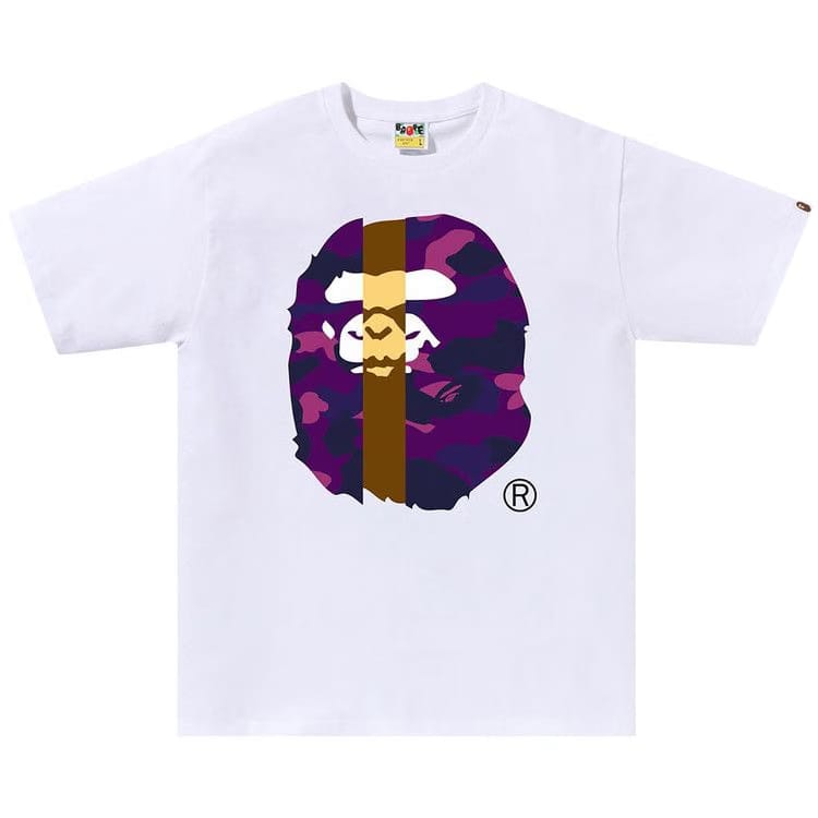BAPE Color Camo Transform Big Ape Head T-Shirt White/Purple